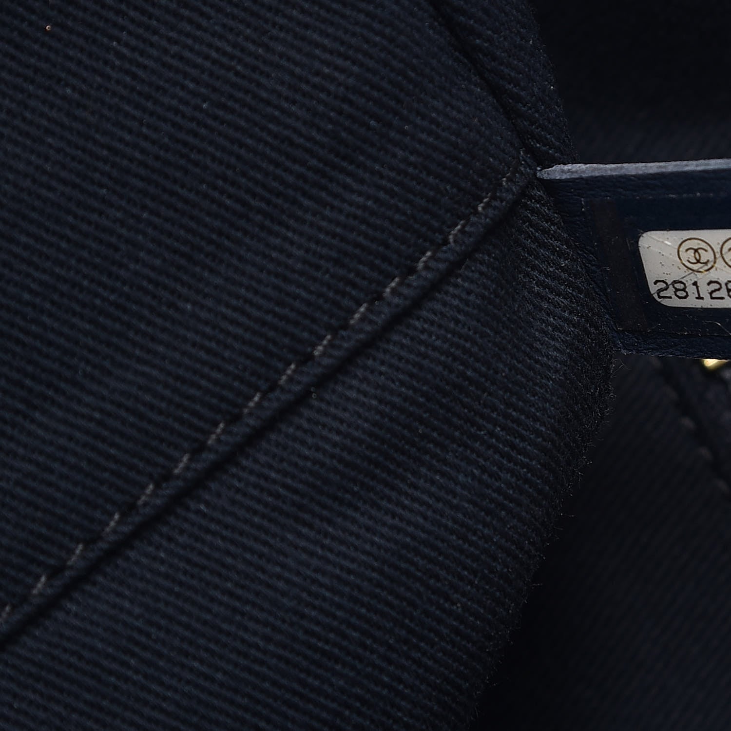 Chanel Lurex Canvas Small Deauville Tote Navy Blue Gold 7 of 9
