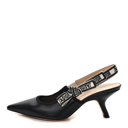 Christian Dior Calfskin Ribbon J'Adior Slingback 65mm Pumps 38.5 Black 1 of 9