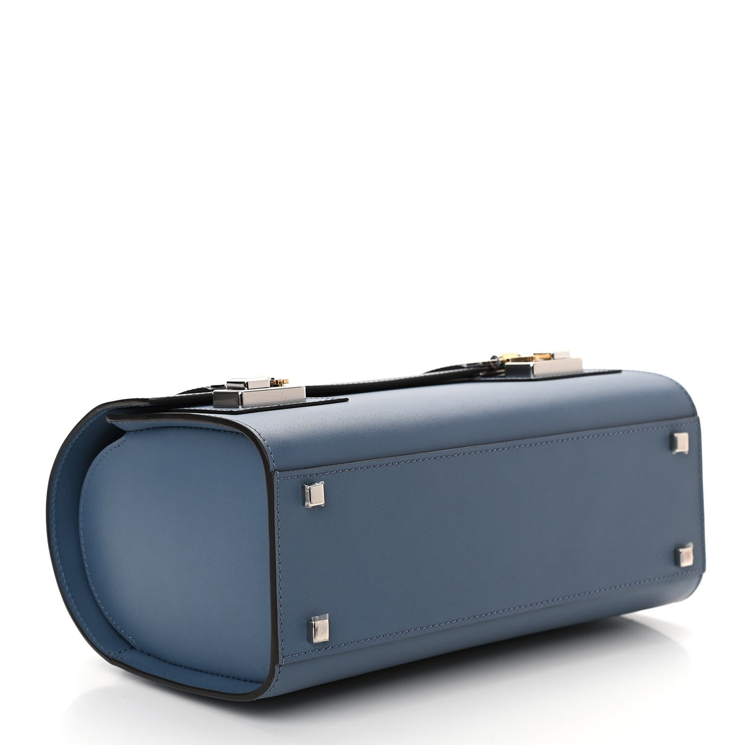 Moynat Box Calfskin Cabotin Blue 4 of 9