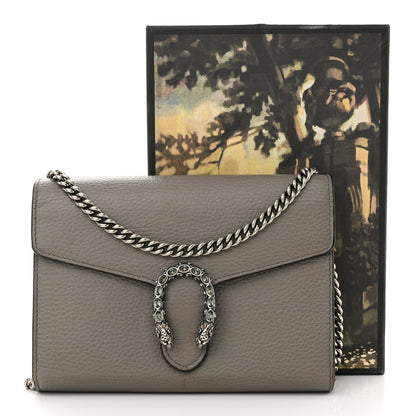 Gucci Dollar Calfskin Crystal Mini Dionysus Chain Wallet Dusty Grey Black Diamond 11 of 15
