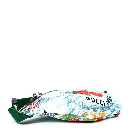 Gucci Nylon Merveilleux Strawberry Print Childrens Belt Bag Light Blue Red Dusty White 4 of 12