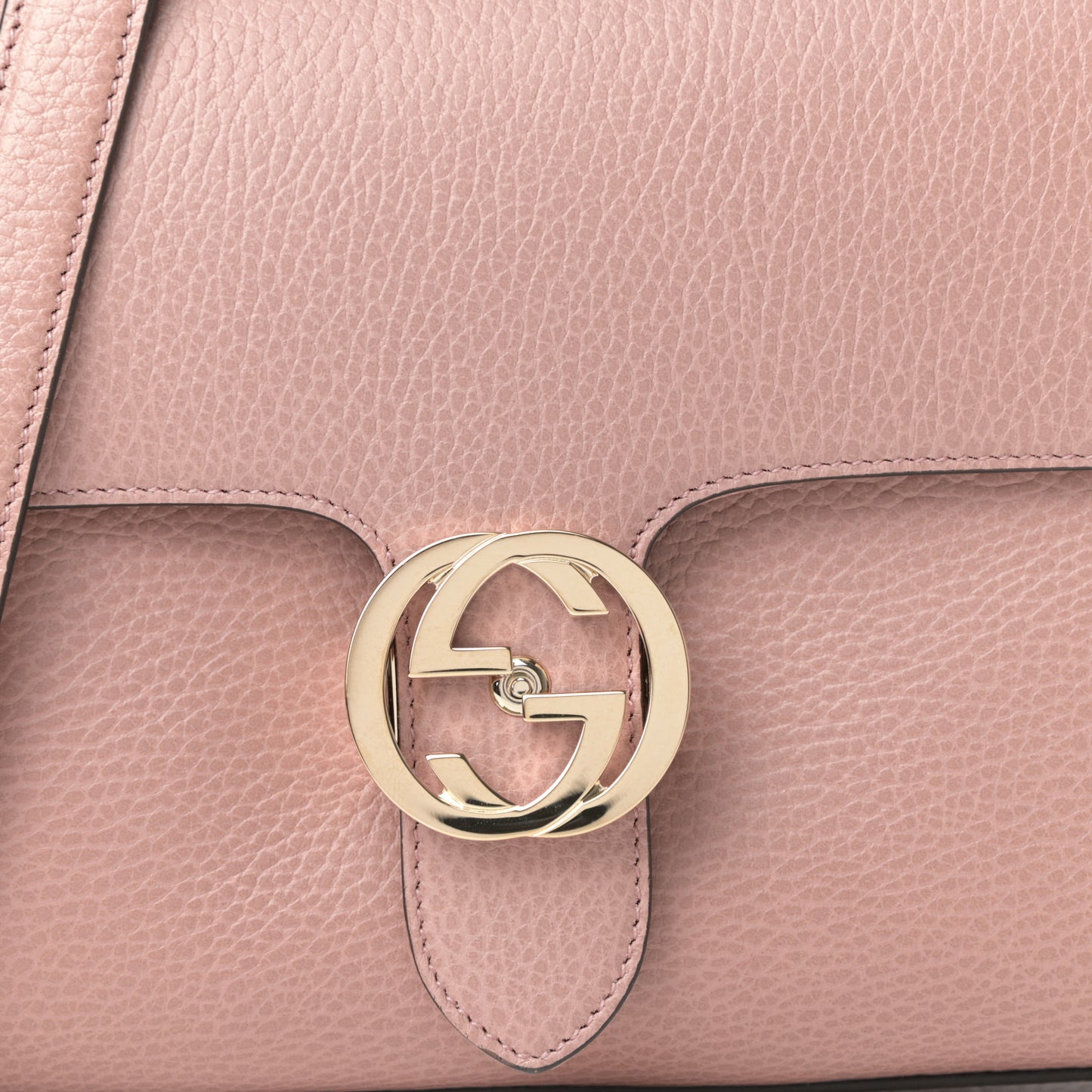 Dollar Calfskin Interlocking G Top Handle Shoulder Bag Soft Pink
