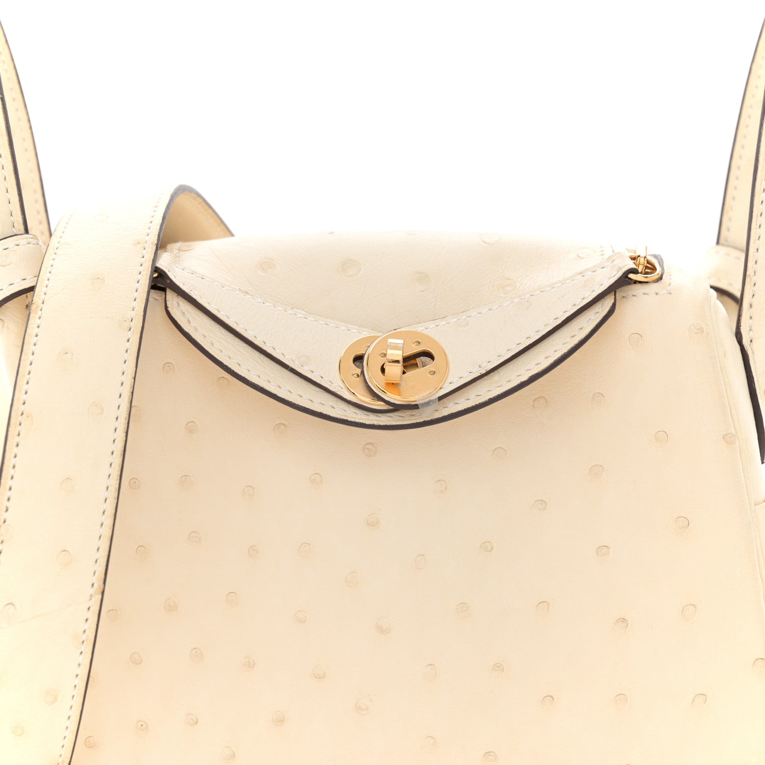 Hermes Ostrich Mini Lindy 20 Nata 8 of 14