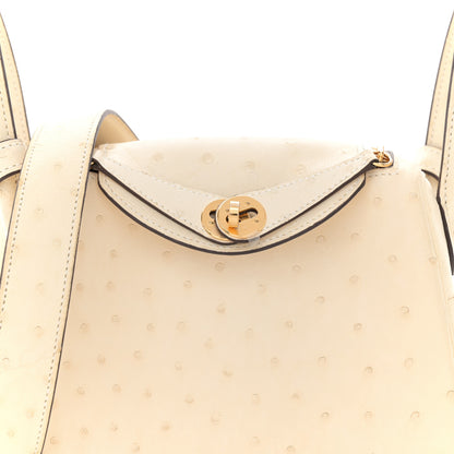 Hermes Ostrich Mini Lindy 20 Nata 8 of 14