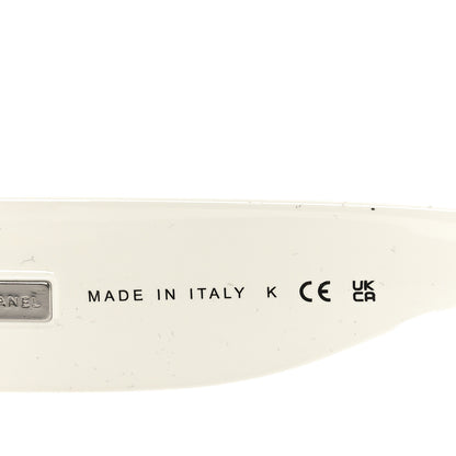 Chanel Acetate Cat Eye Sunglasses 6057 Black White 5 of 7