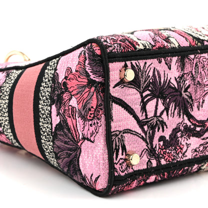 Christian Dior Toile de Jouy Voyage Embroidered Medium Lady D-Lite Fuchsia Multicolor 9 of 10
