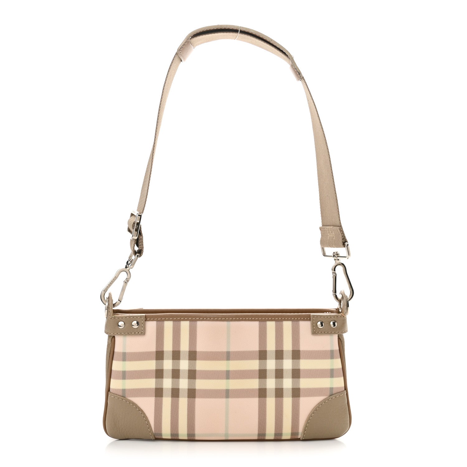 Burberry Candy Check Small Tote Pink Beige 1 of 15
