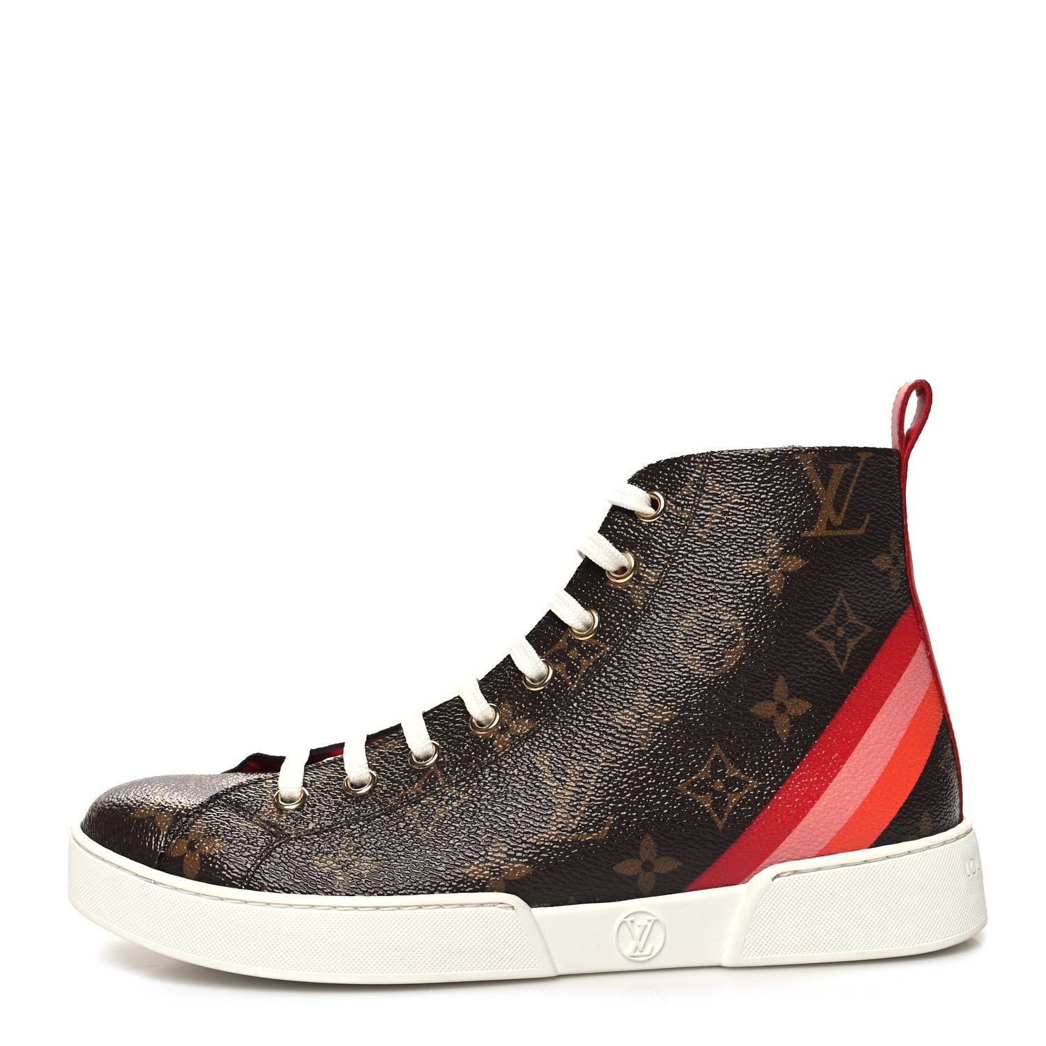 Louis Vuitton Calfskin Patent Monogram Stellar Sneaker Boots 36.5 Rouge 1 of 8
