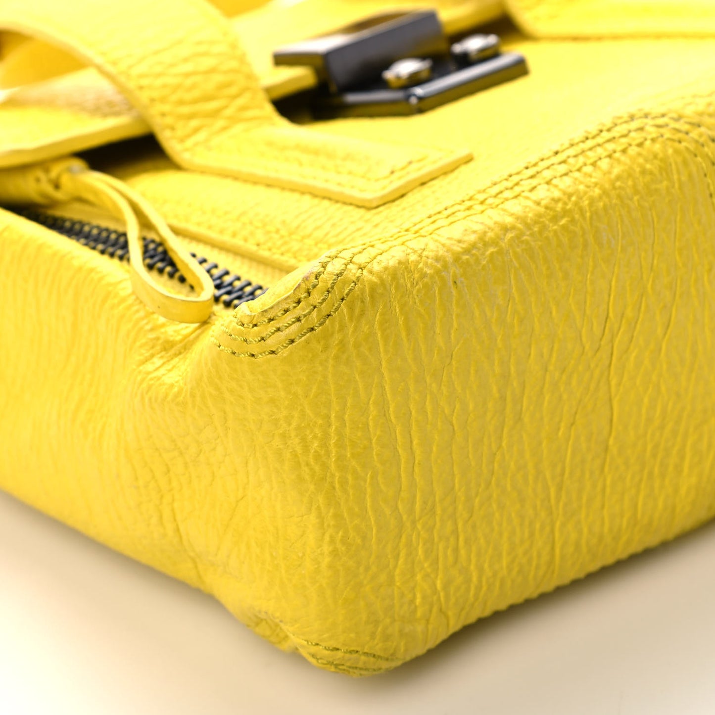 Textured Calfskin Mini Pashli Satchel Yellow