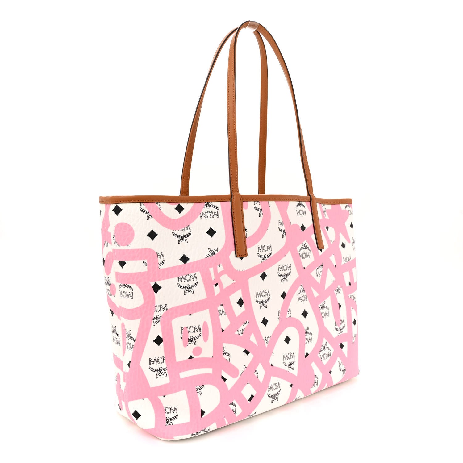 MCM X Eddie Kang Visetos Medium Reversible Shopper Tote White 4 of 17