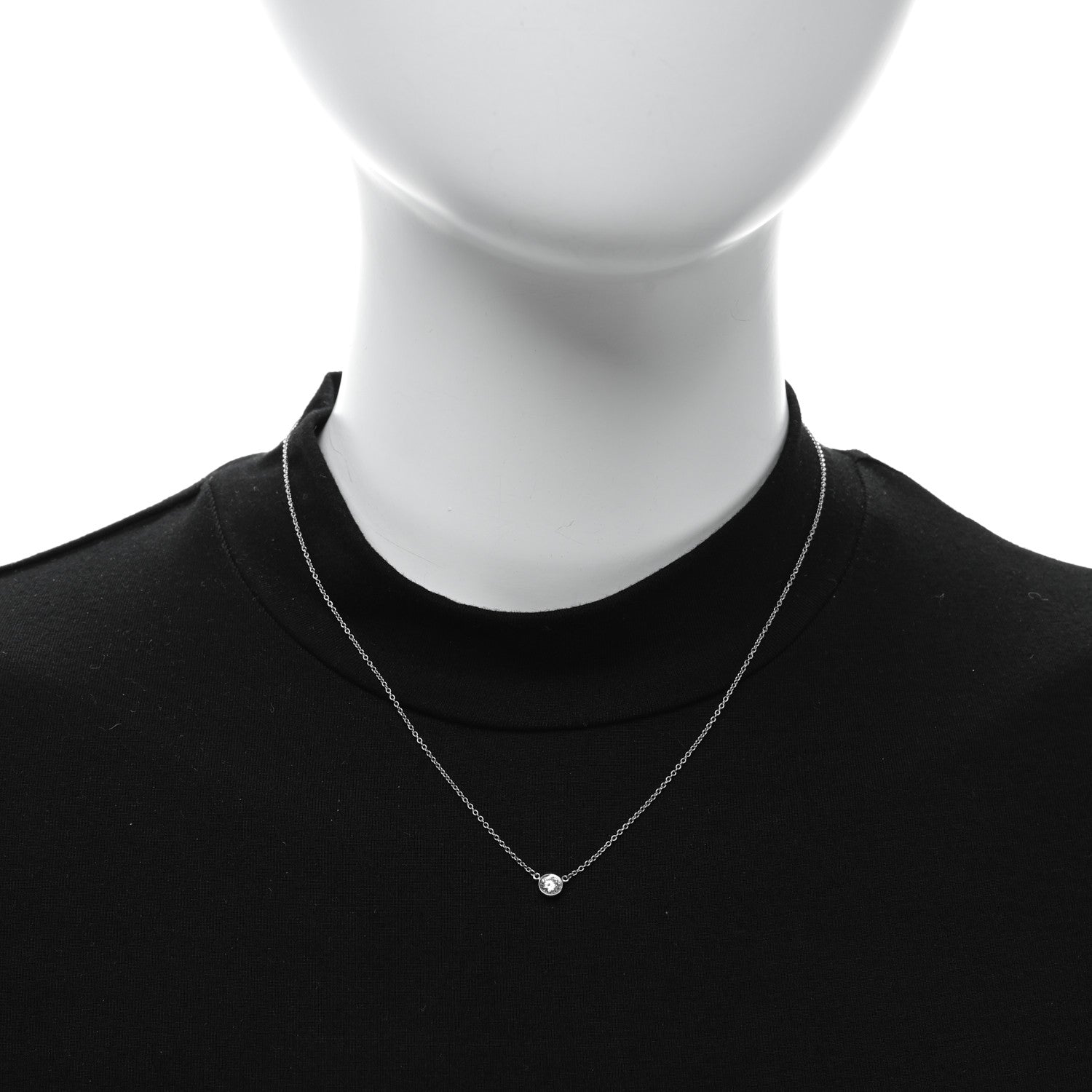 Tiffany Platinum Diamond .24ct Elsa Peretti Diamonds By The Yard Pendant Necklace 2 of 4