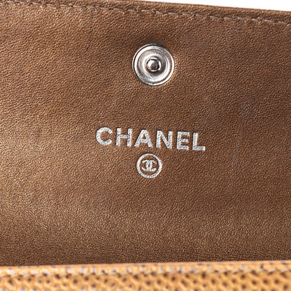 Chanel Metallic Caviar CC Timeless Card Holder Dark Gold 6 of 9