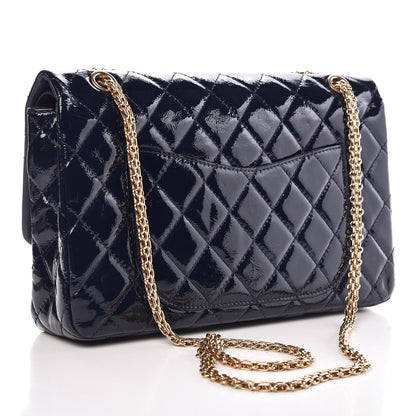 Chanel Distressed Patent Quilted 2.55 Reissue 227 Flap Dark Blue 3 of 10
