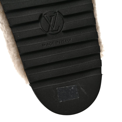 Louis Vuitton Shearling Paseo Sandals 37 Black 9 of 10