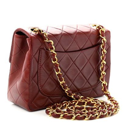 Chanel Lambskin Quilted Mini Square Flap Burgundy 3 of 11