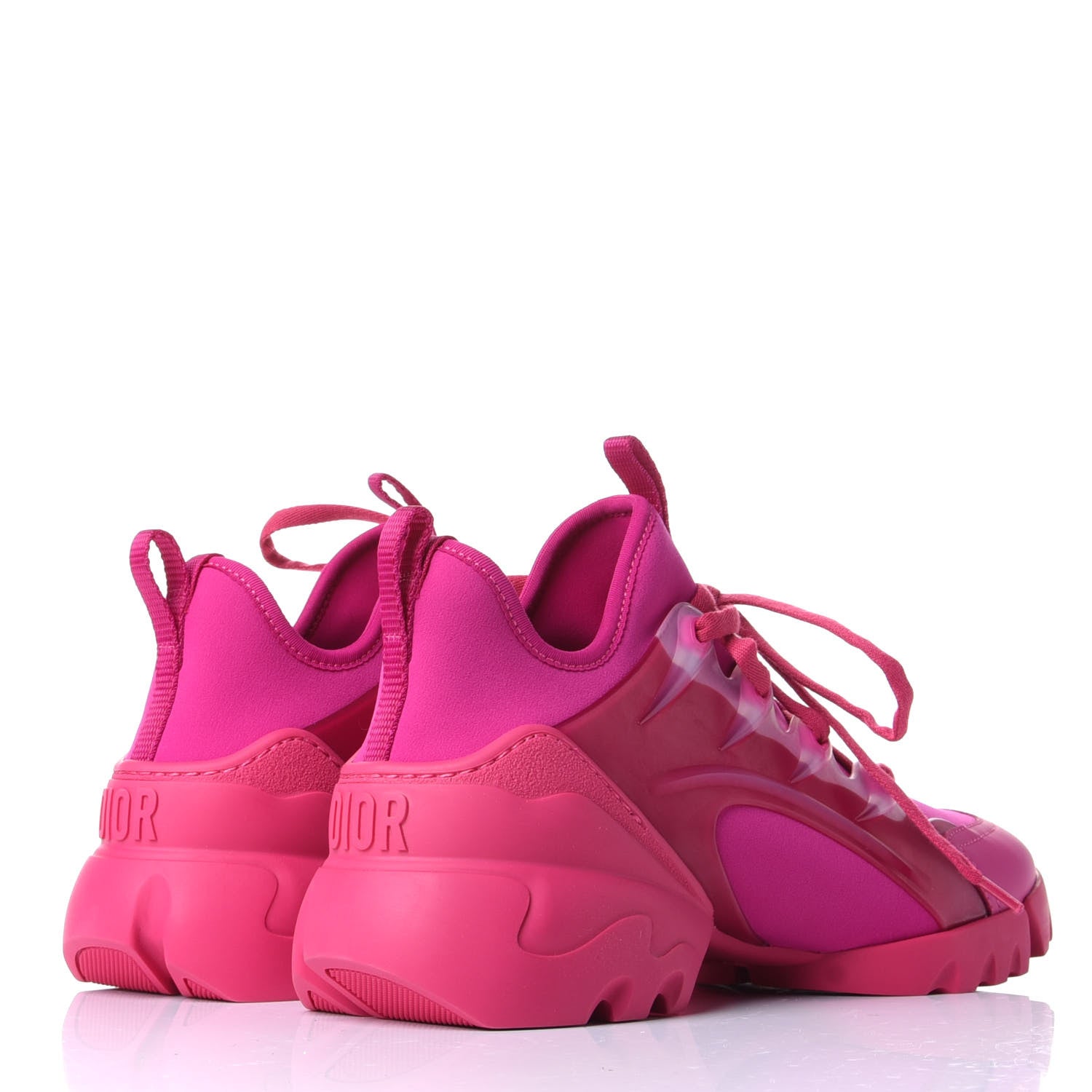 Christian Dior Neoprene Rubber Womens D-Connect Sneakers 37.5 Fuchsia 4 of 11