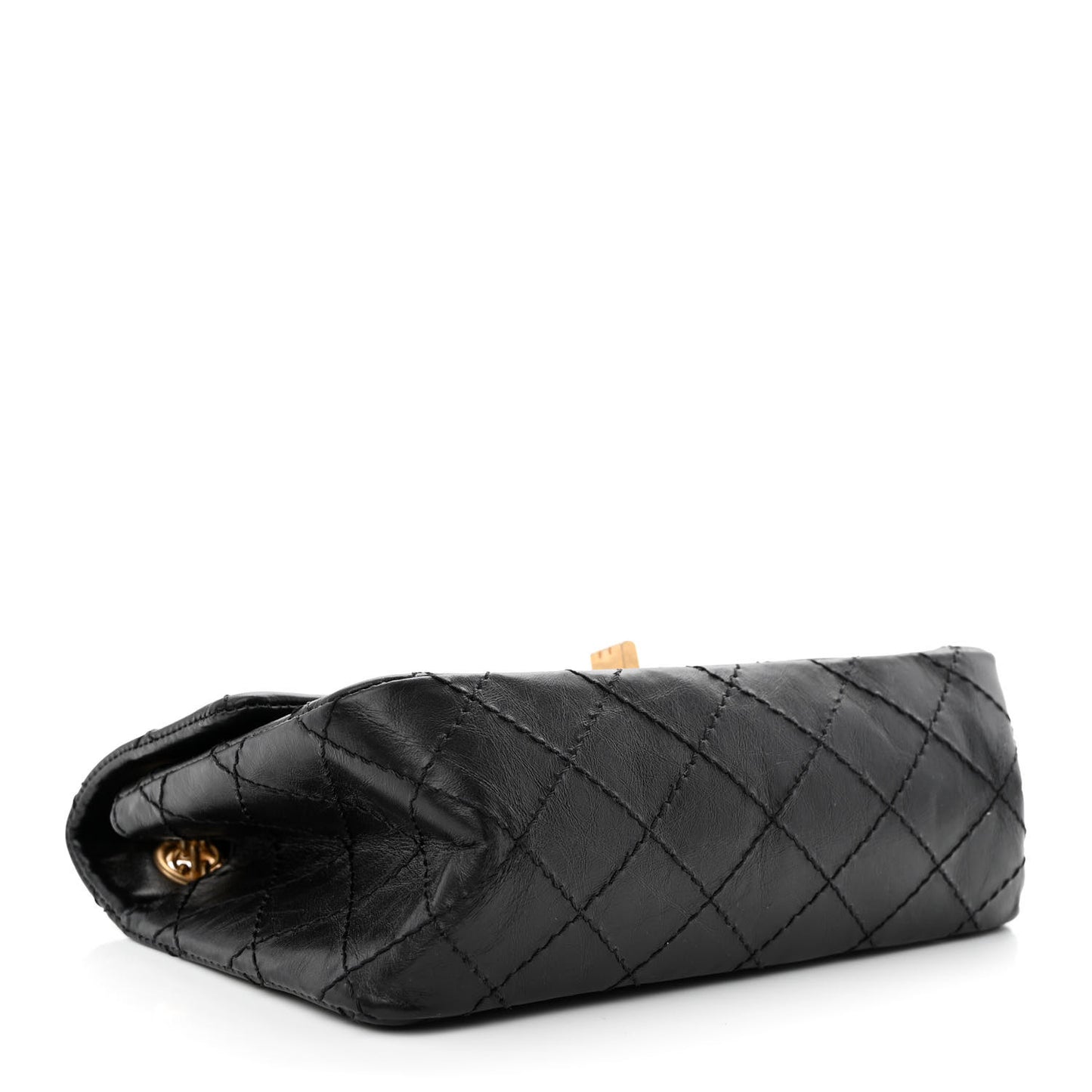 Aged Calfskin Quilted 2.55 Reissue Mini Flap Black