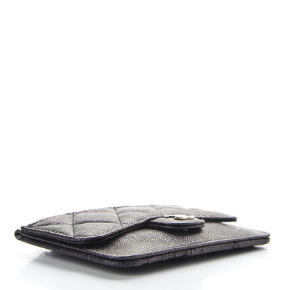 Chanel Iridescent Caviar Quilted Flap Zip Card Holder Black 4 of 8