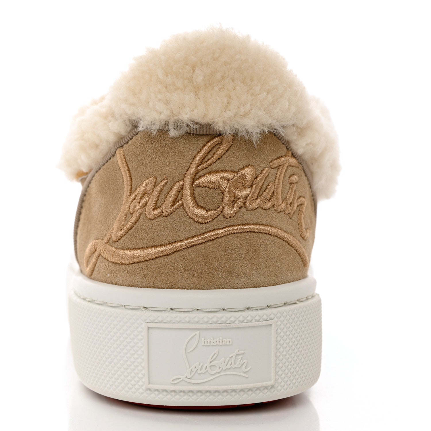 Christian Louboutin Suede Shearling Fun Vierissima Flat Sneakers 37 Atlas 6 of 8