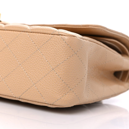 Chanel Caviar Quilted Medium Double Flap Beige 9 of 9