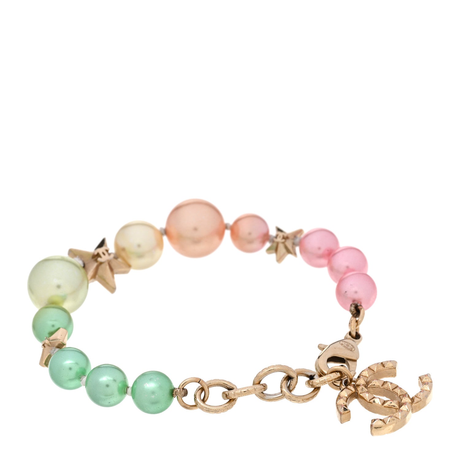 Chanel Pearl Cuba CC Bracelet Gold Multicolor 3 of 5