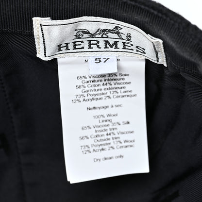 Hermes Wool Davis Varsity Hat 57 Black 8 of 9