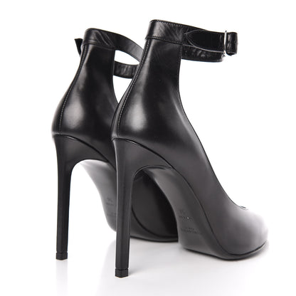 Saint Laurent Seta Calfskin Astra Paris 105 Ankle Strap Pumps 36 Black 4 of 12