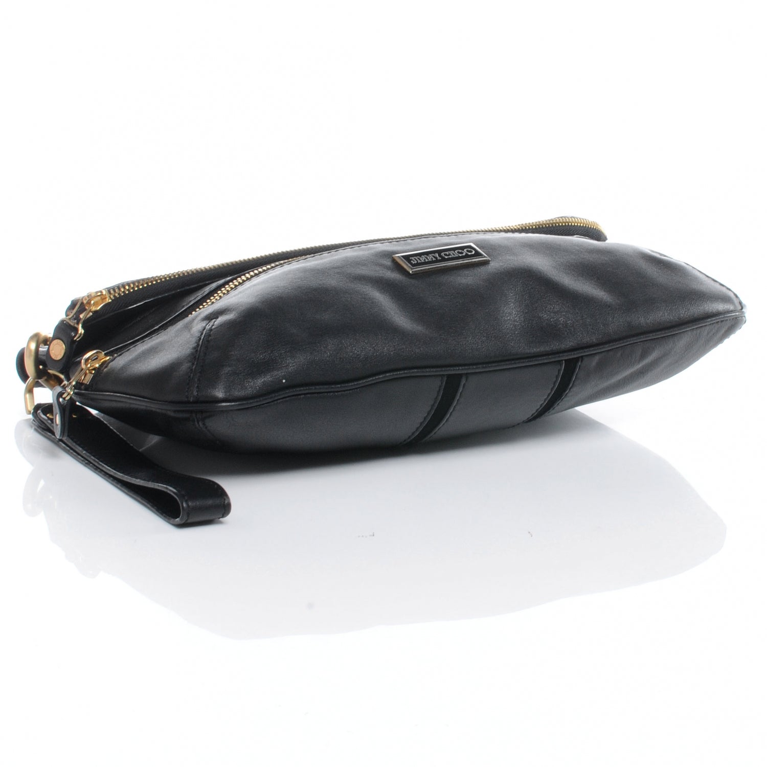 Jimmy Choo Leather Mave Foldover Clutch Black 4 of 7