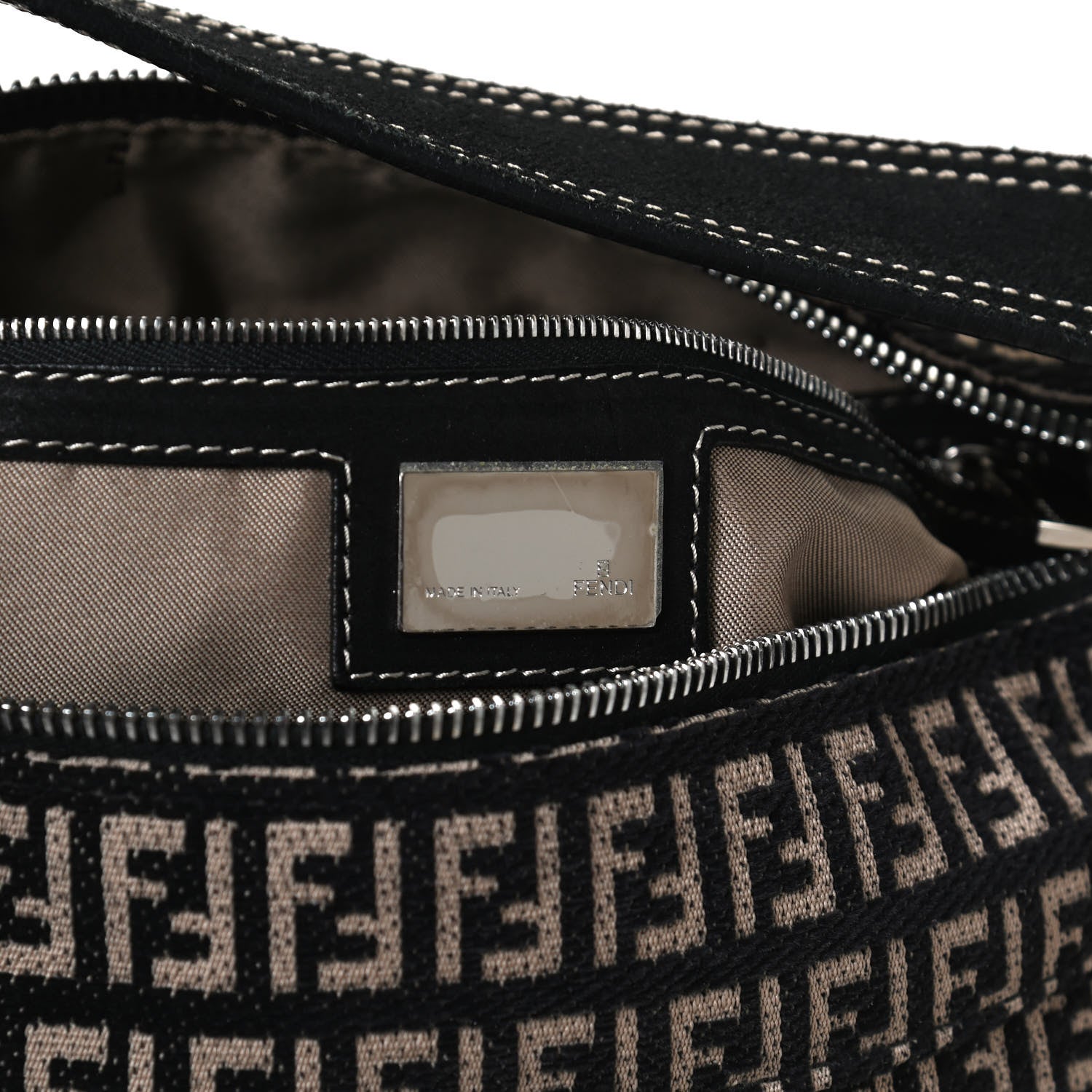 Fendi Zucchino Shoulder Bag Dark Brown 6 of 11