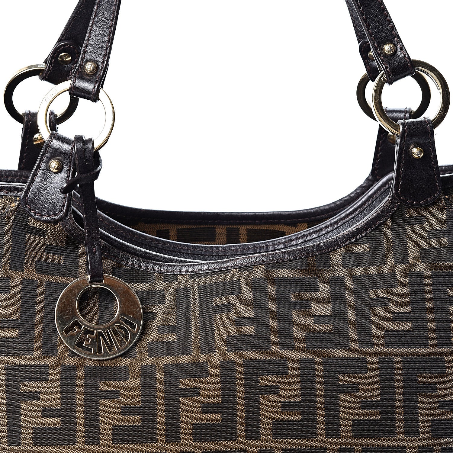 Fendi Zucca Small Chef Shopping Tote Tobacco Moro 12 of 14