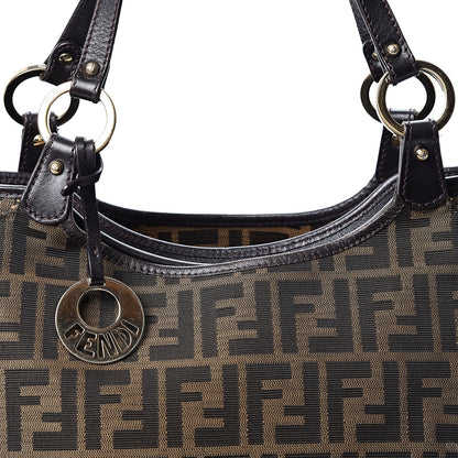 Fendi Zucca Small Chef Shopping Tote Tobacco Moro 12 of 14