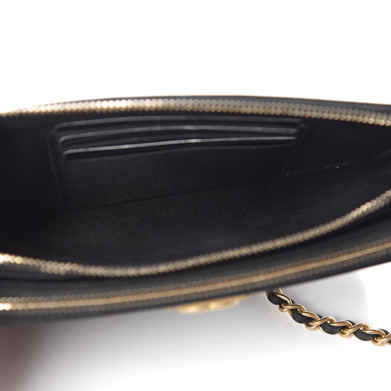 Chanel Lambskin Quilted Small Boy Clutch With Chain Black 9 of 13