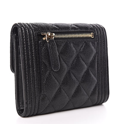 Chanel Caviar Quilted Compact Boy Wallet Black 3 of 11
