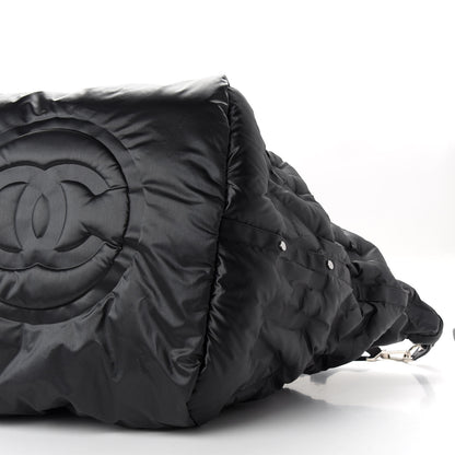 Chanel Nylon Embossed Large Doudoune Bowling Bag Black 8 of 8