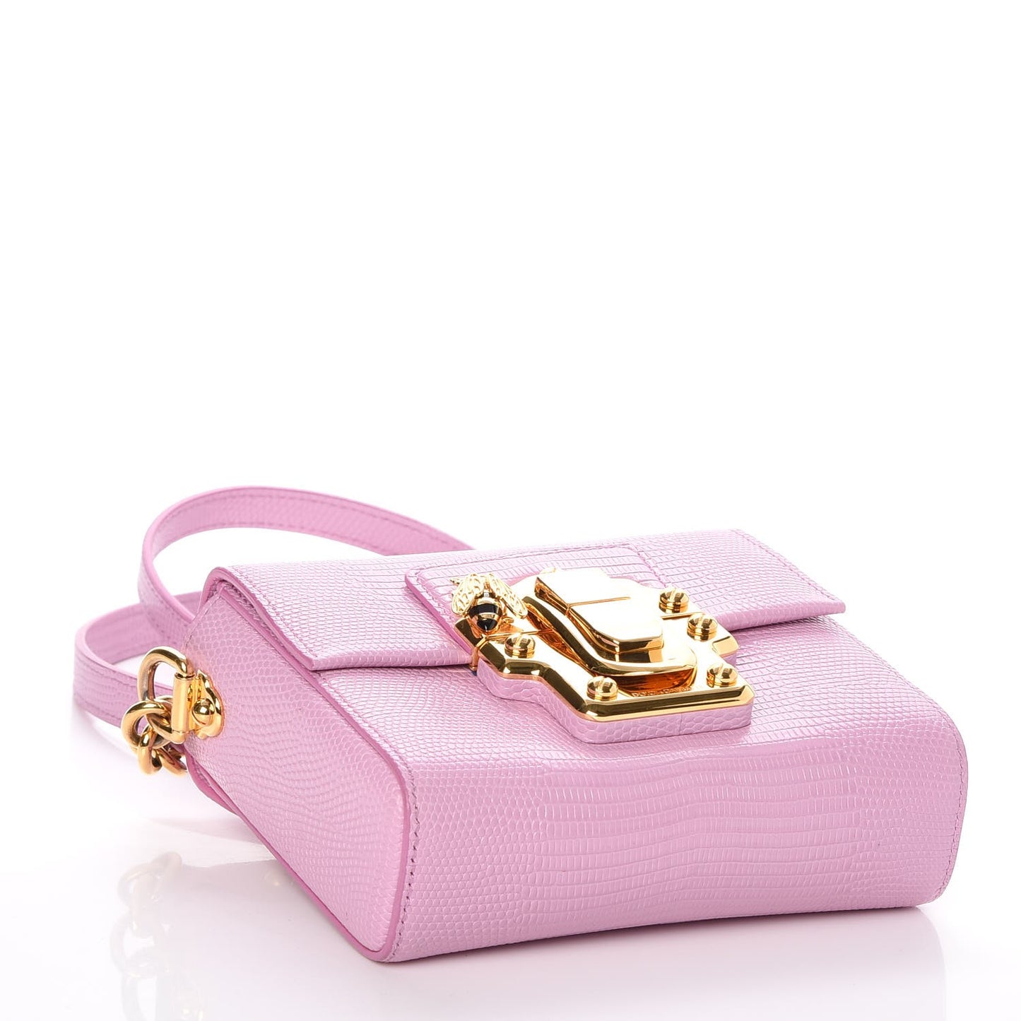 Lizard Mini Lucia Satchel Baby Pink