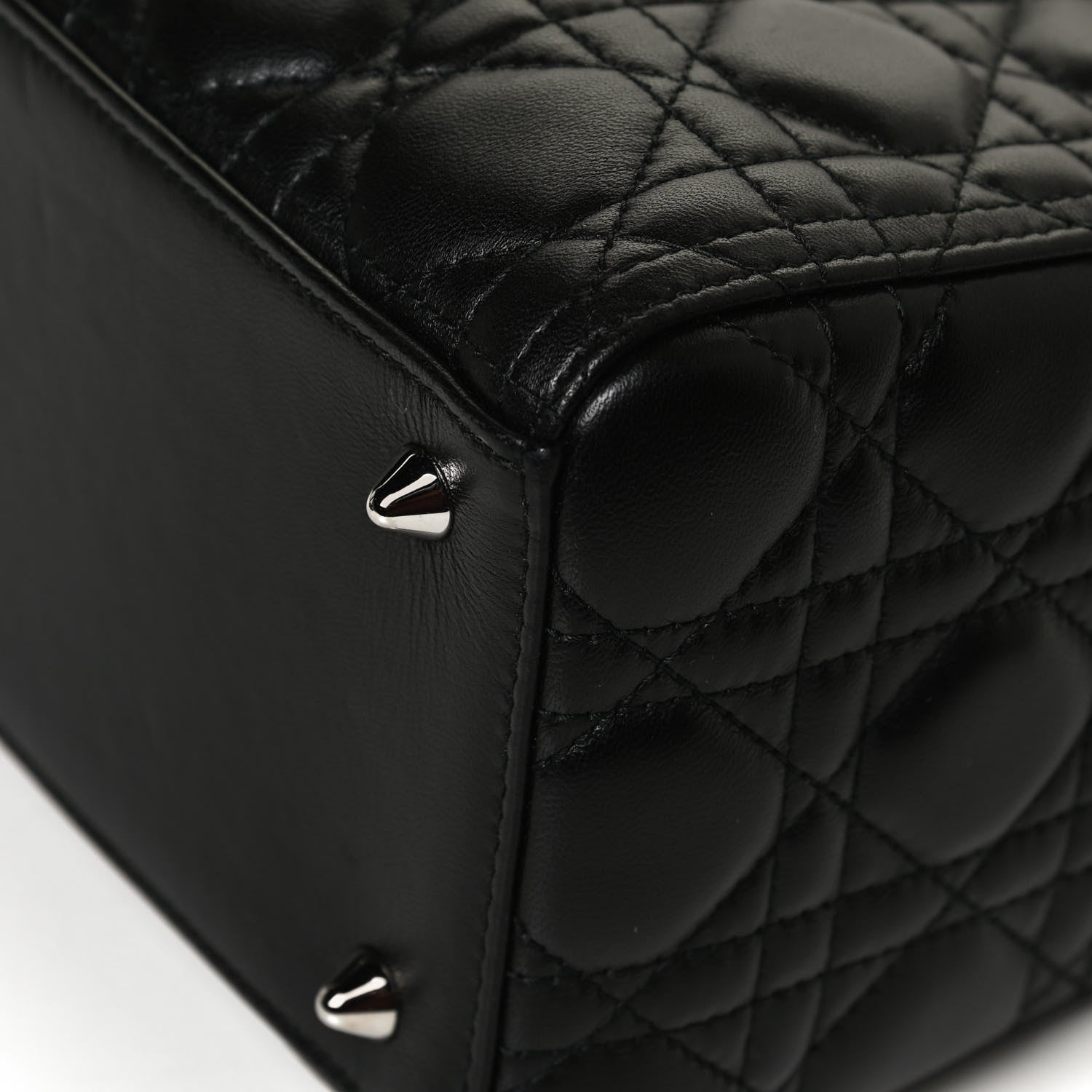 Christian Dior Lambskin Cannage Medium Lady Dior Crystal Strap Black 10 of 11