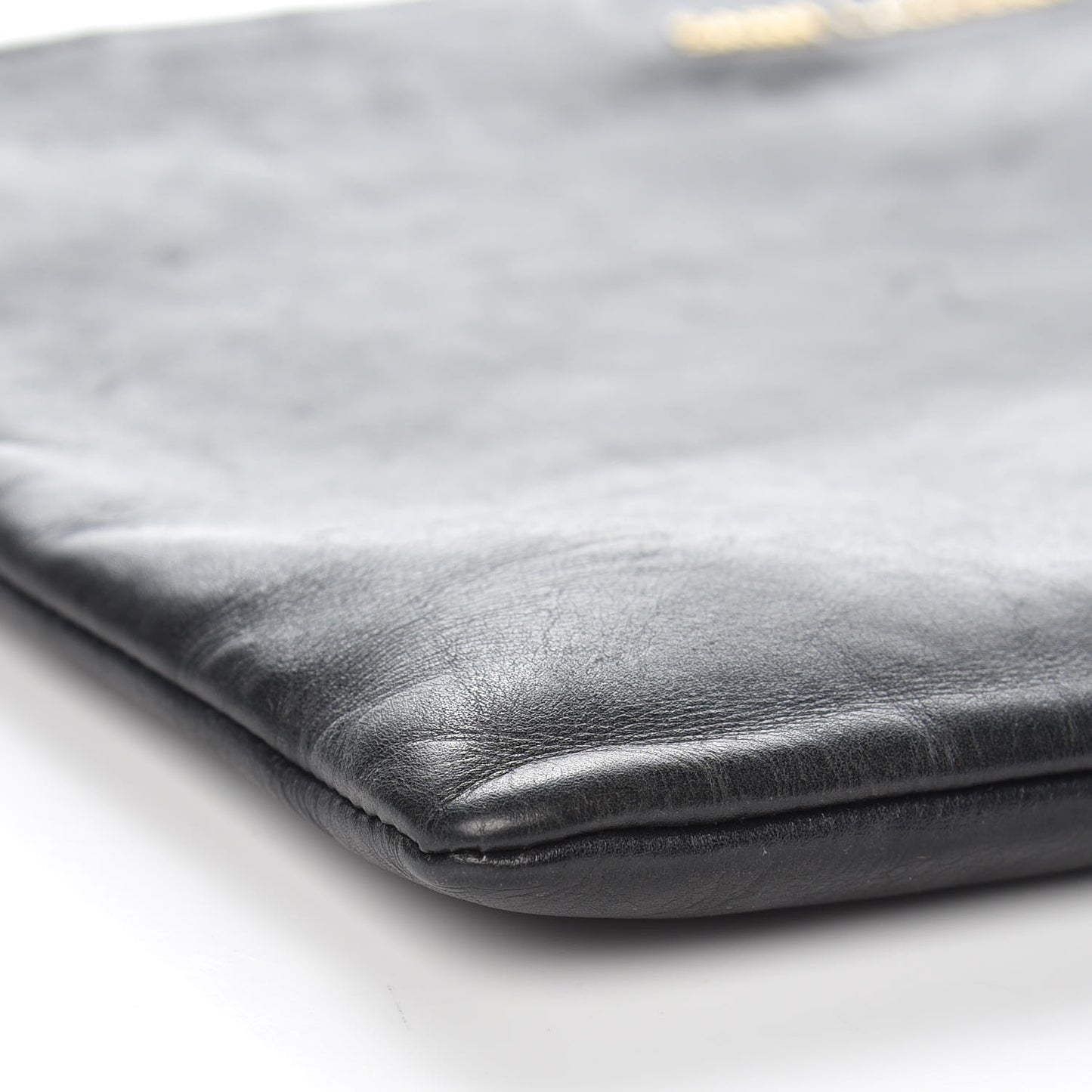 Calfskin Zipped Clutch Black