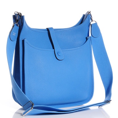 Hermes Taurillon Clemence Evelyne III GM Bleu Paradis 9 of 16