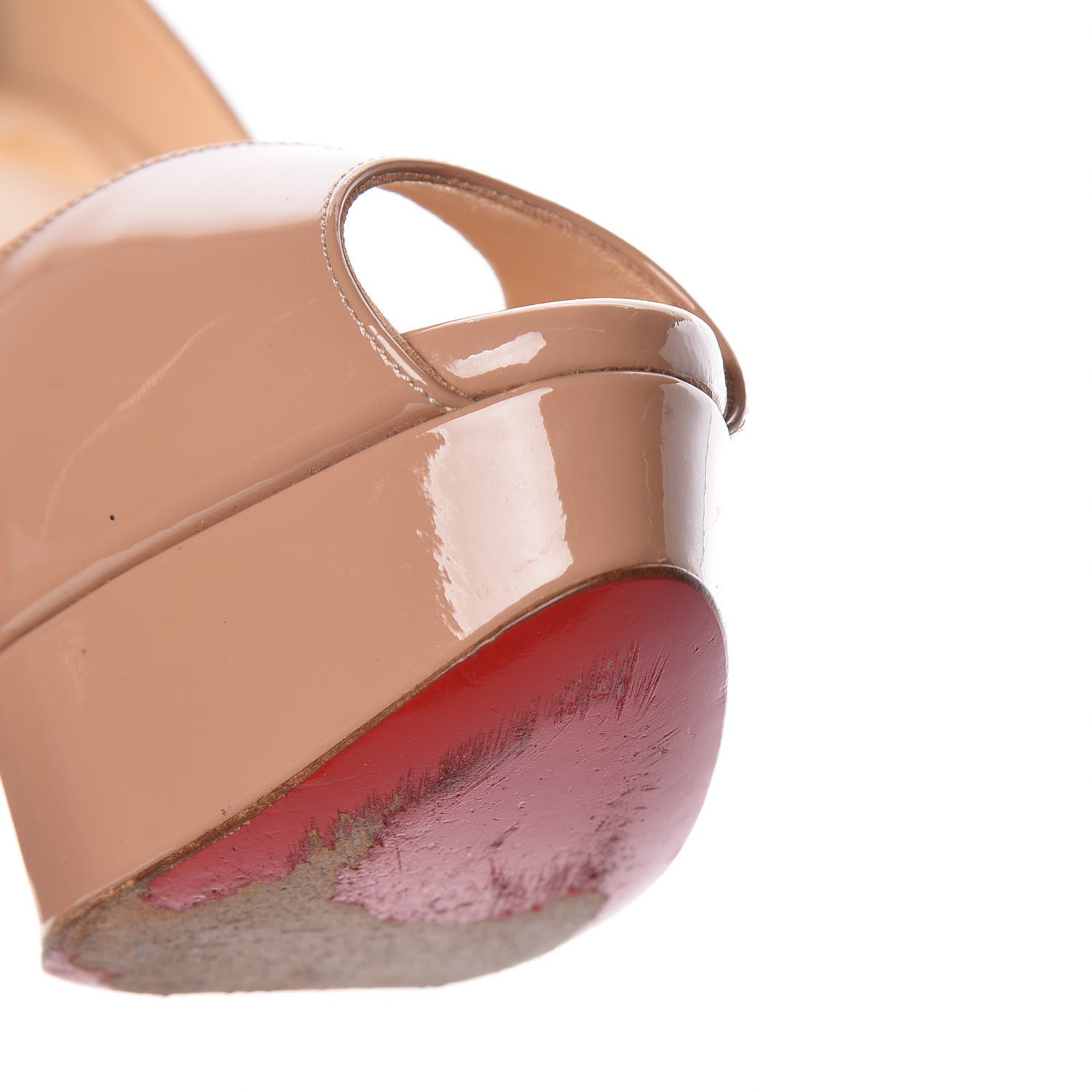 Christian Louboutin Patent Lady Peep 150 Pumps 37 Nude 13 of 17