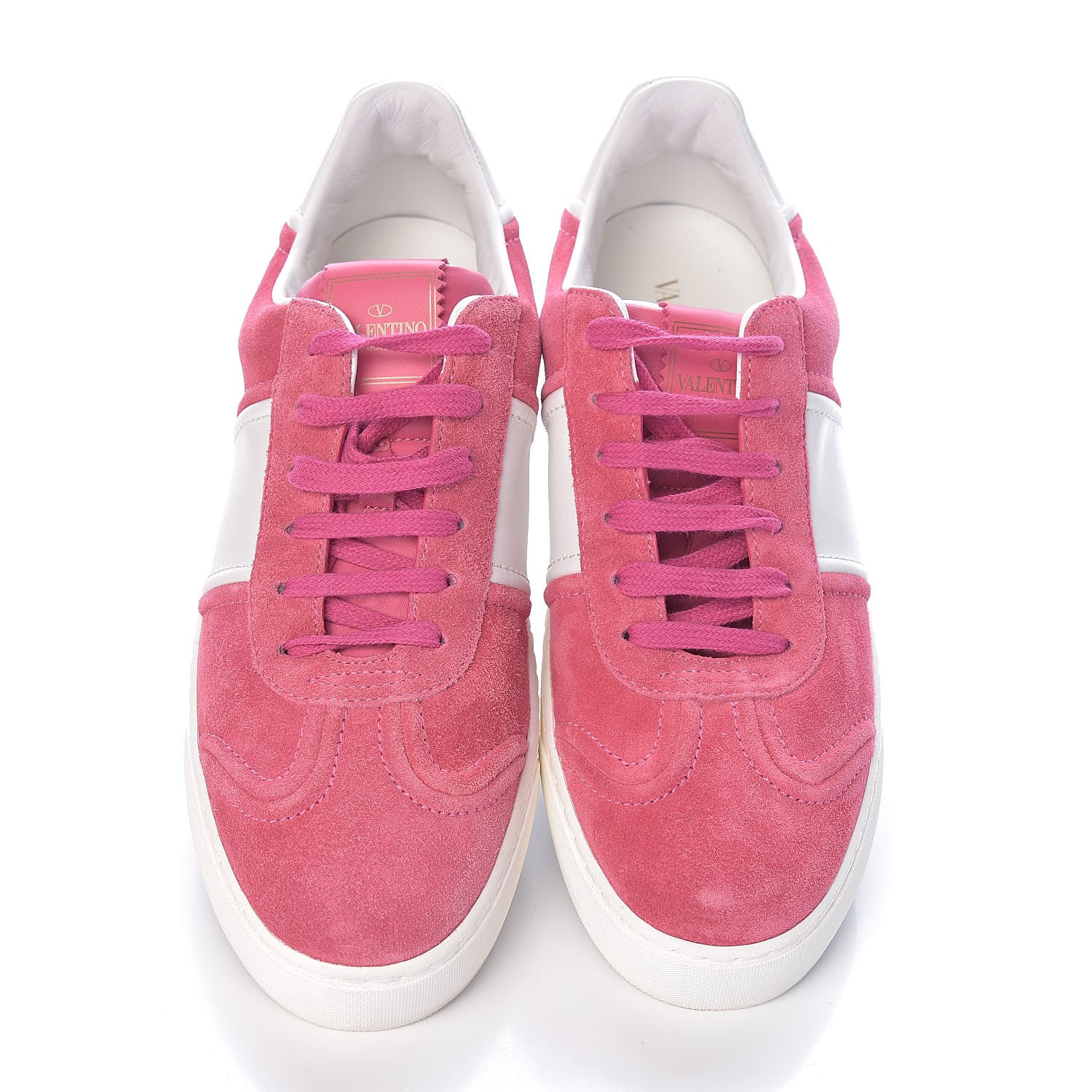 Valentino Garavani Suede Womens Flycrew Sneakers 39 Shadow Pink Optic White 12 of 13