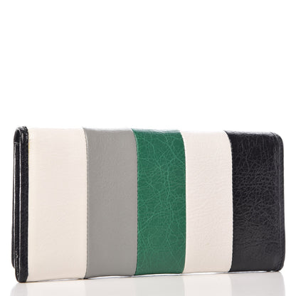 Balenciaga Agneau Arena Multicolore Classic Hardware Money Wallet Green Grey Black 3 of 11