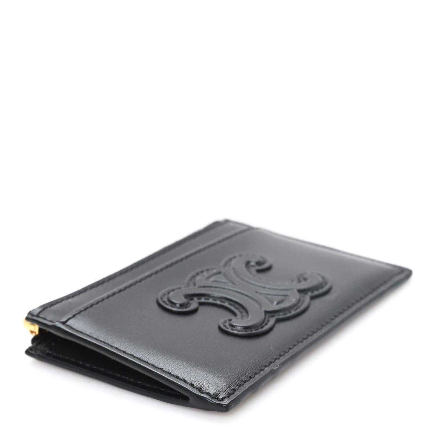 Celine Triomphe Calfskin Zipped Card Holder Black 4 of 8