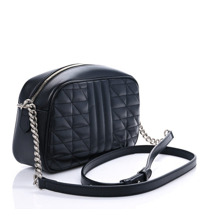 Gucci Calfskin Matelasse Aria Small GG Marmont Chain Shoulder Bag Black 3 of 7