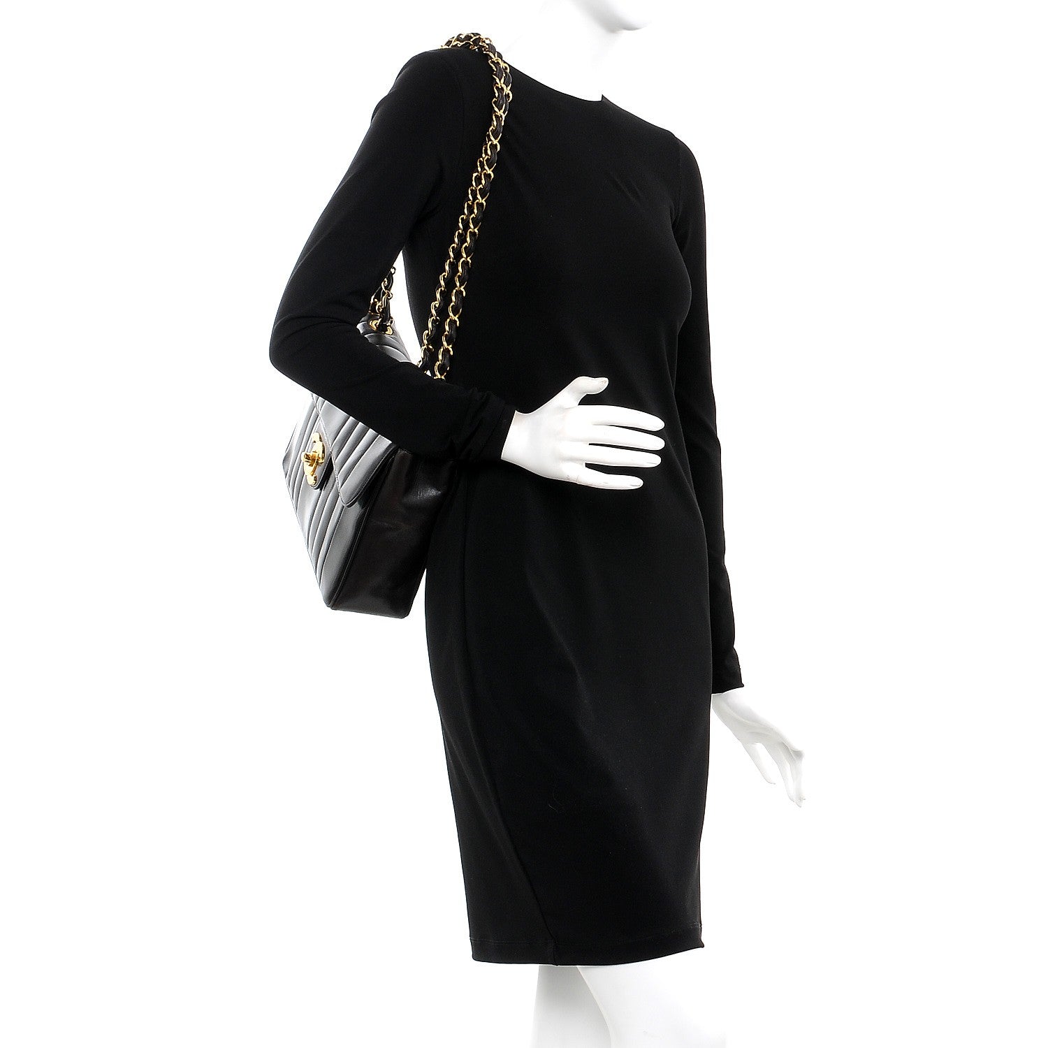 Chanel Lambskin Vertical Quilt Jumbo Flap Black 2 of 10