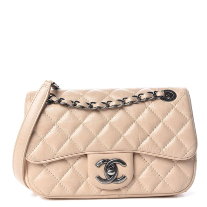 Chanel Aged Calfskin Quilted Small Easy Flap Beige 1 of 11