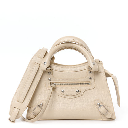 Balenciaga Grained Calfskin Neo Classic Silver Hardware Mini City Cream 1 of 12