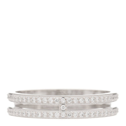 Hermes 18K White Gold Diamond Ariane Wedding Band Ring 49 5 1 of 5
