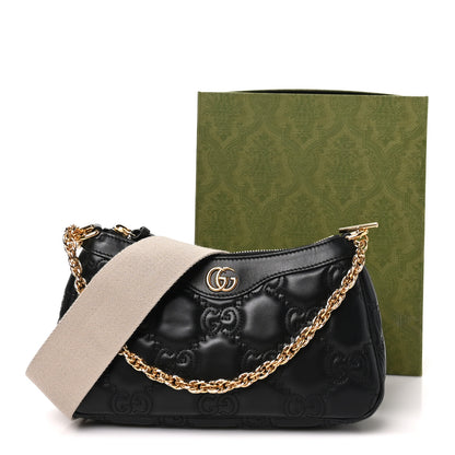 Gucci Calfskin GG Matelasse Chain Handbag Black Natural 10 of 10