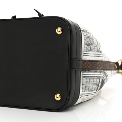 Louis Vuitton X FORNASETTI Calfskin Architettura Noe MM Black White 9 of 9