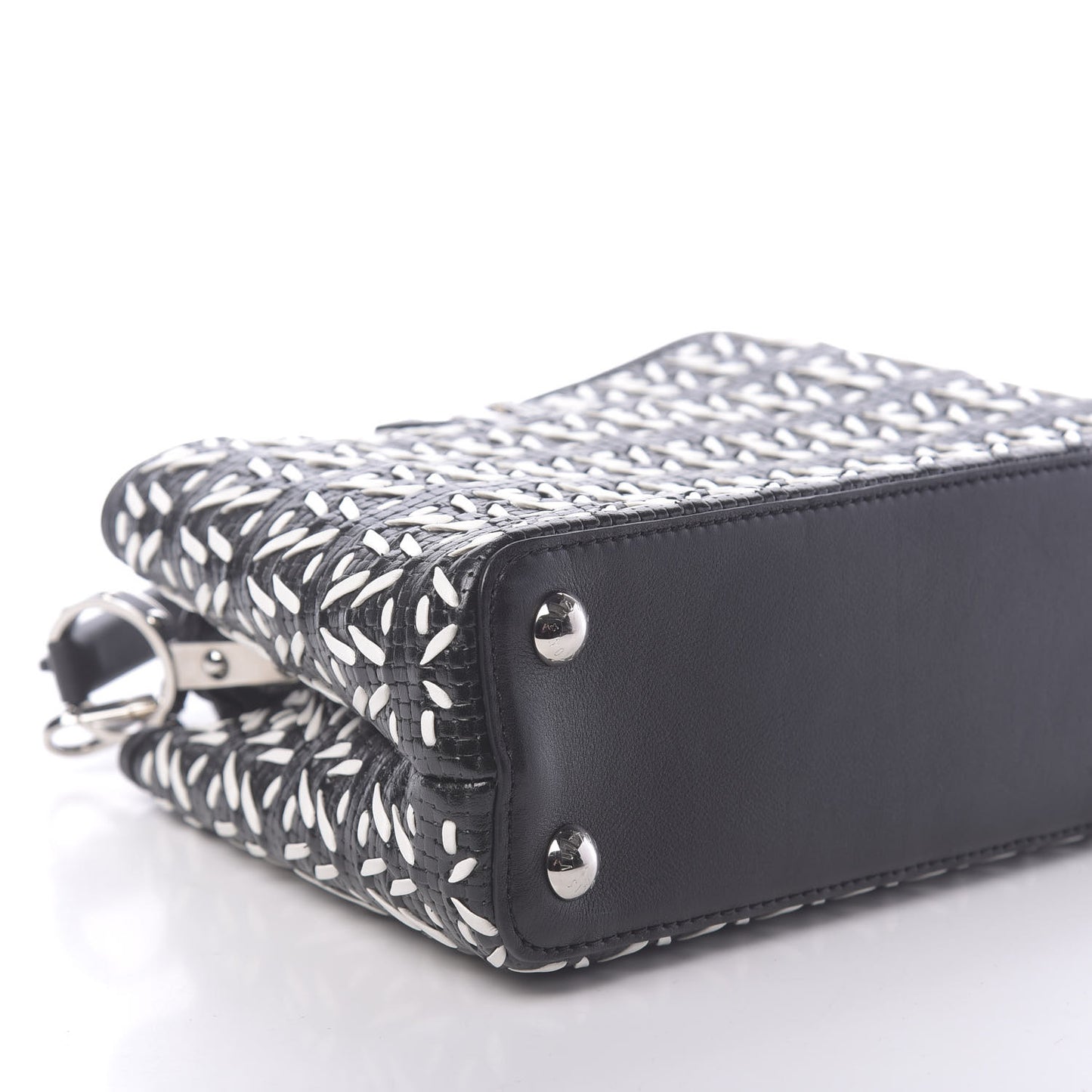 Calfskin Plaited Capucines BB Black
